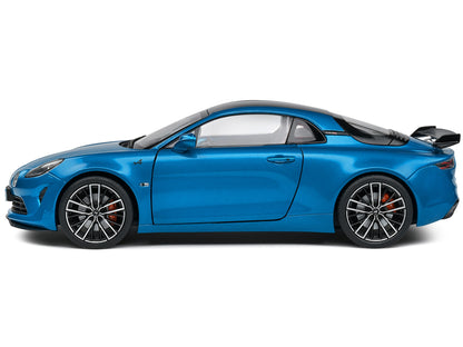 2023 Alpine A110S Pack Aero Bleu Alpine Blue Metallic with Black Top 1/18 Diecast Model Car by Solido