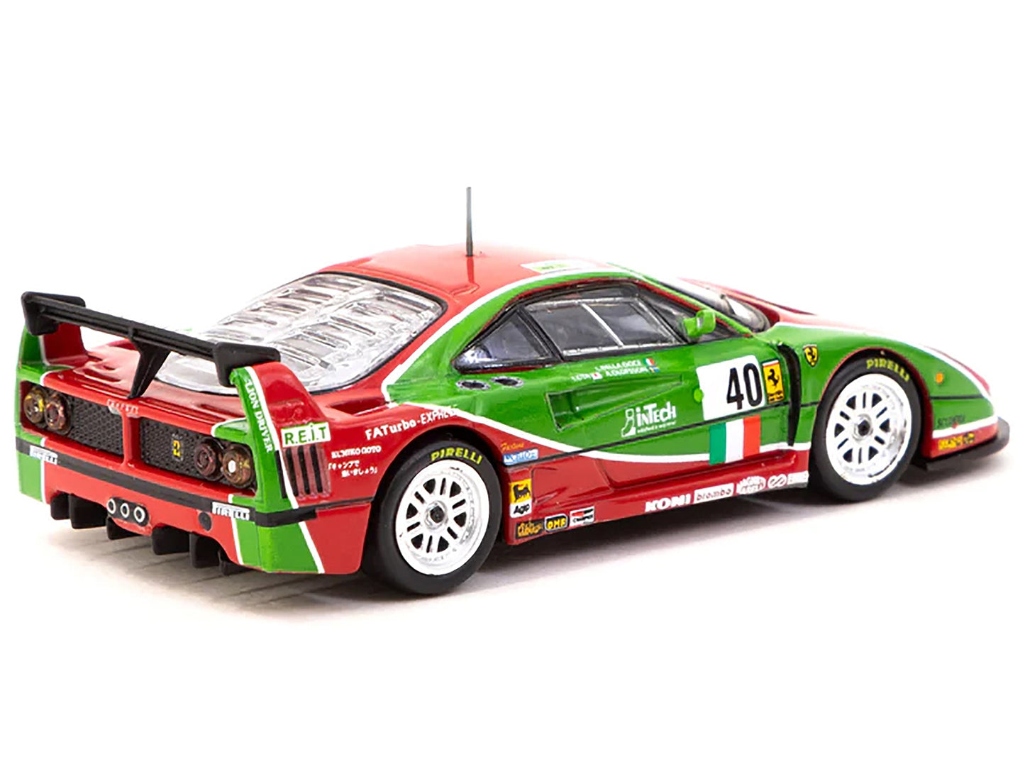 Ferrari F40 #40 Anders Olofsson - Luciano Della Noce - Tetsuya Ota "Ennea SRL" 24 Hours of Le Mans (1995) "Hobby64" Series 1/64 Diecast Model Car by Tarmac Works