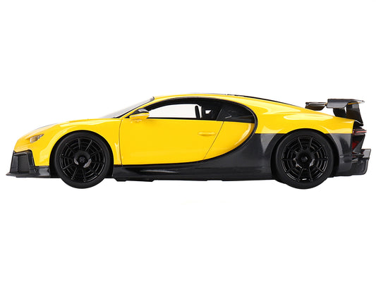 Bugatti Chiron Pur Sport Yellow and Black 1/18 Model Car by Top Speed